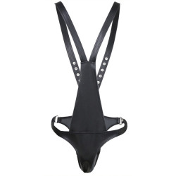 Generique Singlet Open Rompers Simili Noir